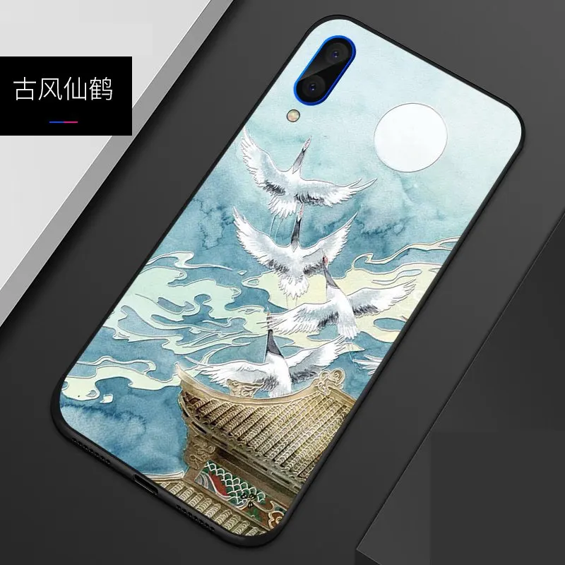 Рельефный Винтажный чехол в японском стиле для Meizu E3 Snow Mountain deduct Crane ME3 | Мобильные