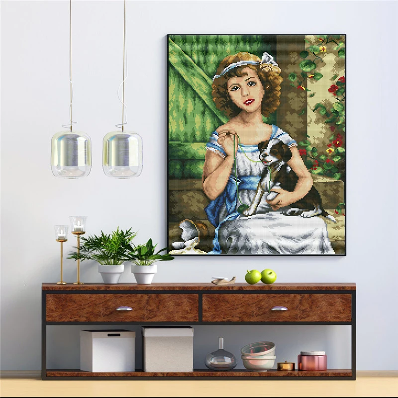 Вышивка крестиком вышивка своими руками Aida ткань 14ct 11ct холст DMC набор девушка с