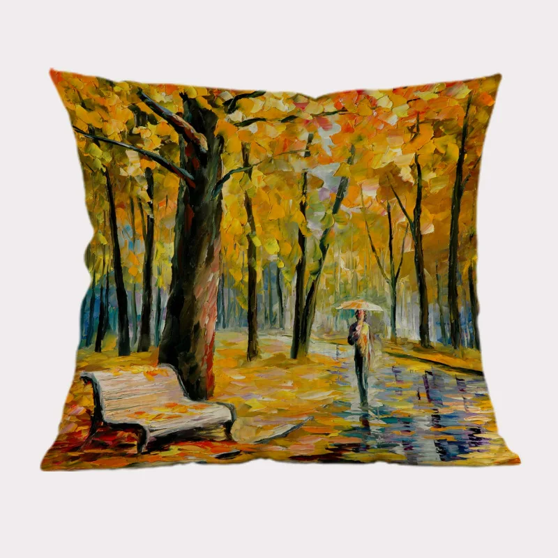 Ландшафтный осенний декоративный чехол для подушки наволочка диванной 3D картина