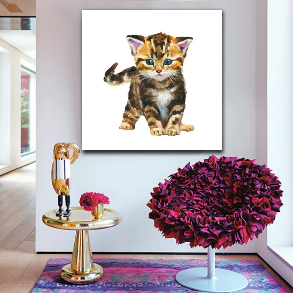 Украшение 1 шт. HD холст картина для гостиной акварель Tabby Британский Короткий