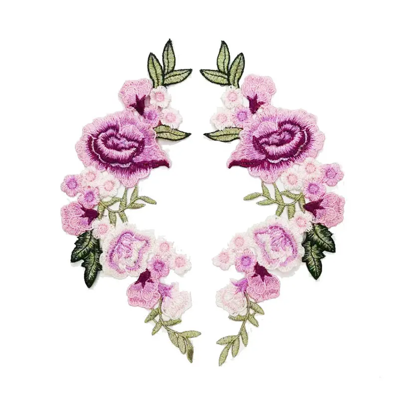 Fuchsia DIY одежды патч 1 шт./2 шт. для джинсовые эмблемы сумки пришить на вышивку стикер для рукоделия розы аксессуары для одежды аппликация - Цвет: Fuchsia