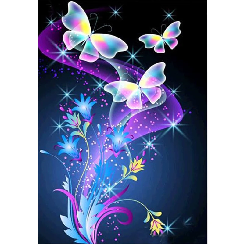 

Diamond Painting 5D DIY Full Drill Diamond Embroidery Colorful Butterflies and Flowers Cross Stitch Stickers Mosaic Drill icons