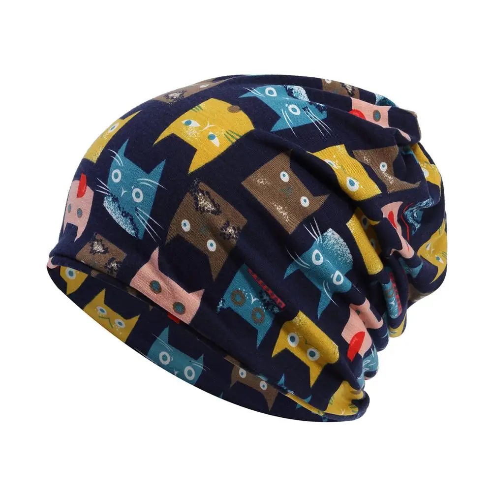 Осенне зимняя шапка для защиты ушей с узором Мяу обволакивающая головку лысый