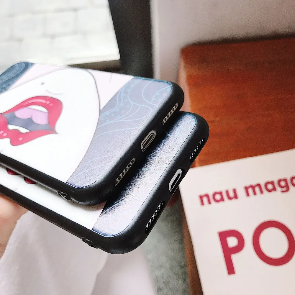 Новое поступление пикантные красные губы IPhone7/8/7/8 P Силиконовые soft shell IPhone6/6s чехол