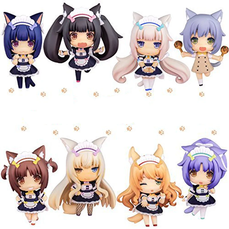 Nekopara 8 шт./компл. шоколад мини фигурки 1/16 Масштаб Окрашенные рис ванили адзуки