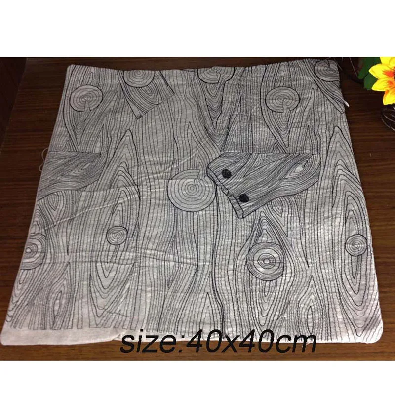 Декоративный чехол для подушки из натурального льна с вышивкой квадратный