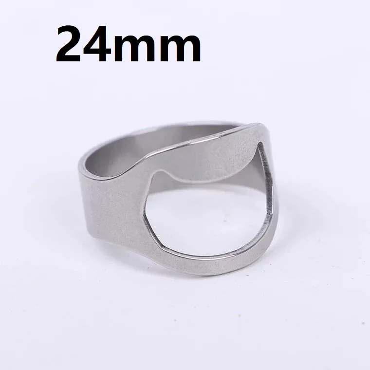 24mm Silver 1 шт. Портативное Многофункциональное красочное кольцо из нержавеющей стали-форма открывалка для пива открывалка для бутылок диаметр 20 мм 22 мм 24 мм кухонные инструменты - Цвет: 24mm Silver