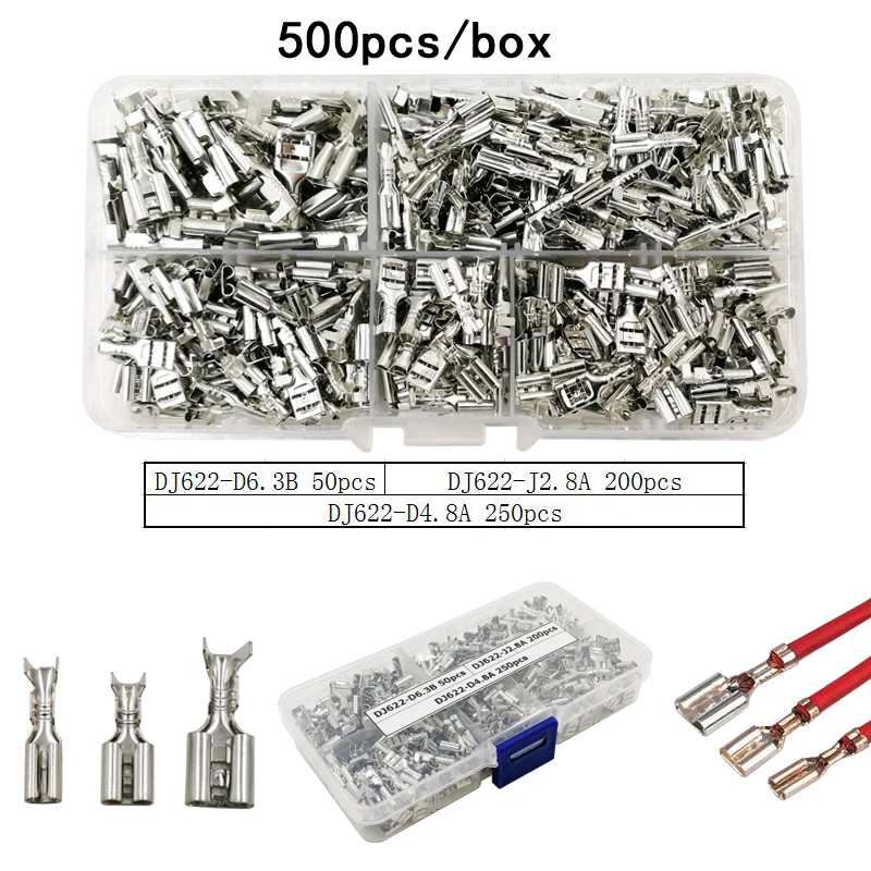 500 шт./кор. DJ622 J2.8A/D4.8A/D6.3B вставкой сезон весна тонкие щипцы клеммы соединители