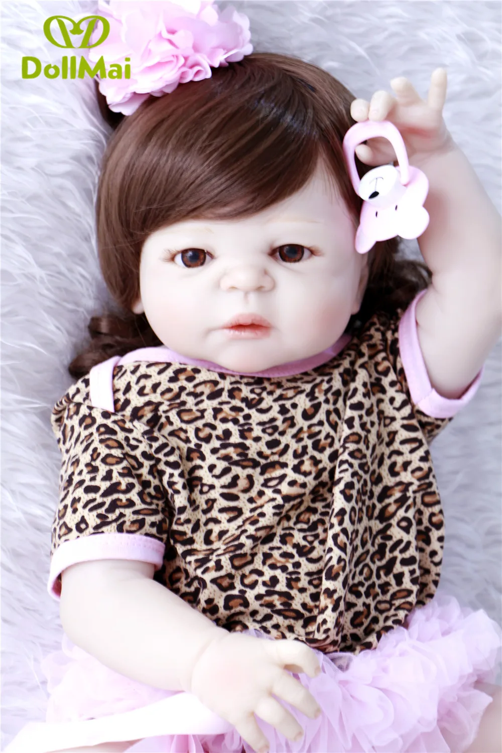 

Real doll reborn 23"57cm full silicone reborn baby dolls toy for children gift bebe boneca reborn brinquedo menina