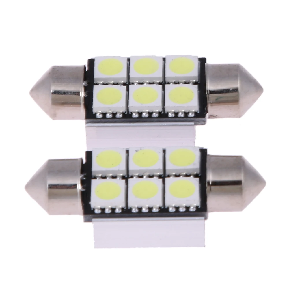 VODOOL 10 шт. беласветодиодный 36 мм 5050 6SMD светодиодная C5W светодиодный льная