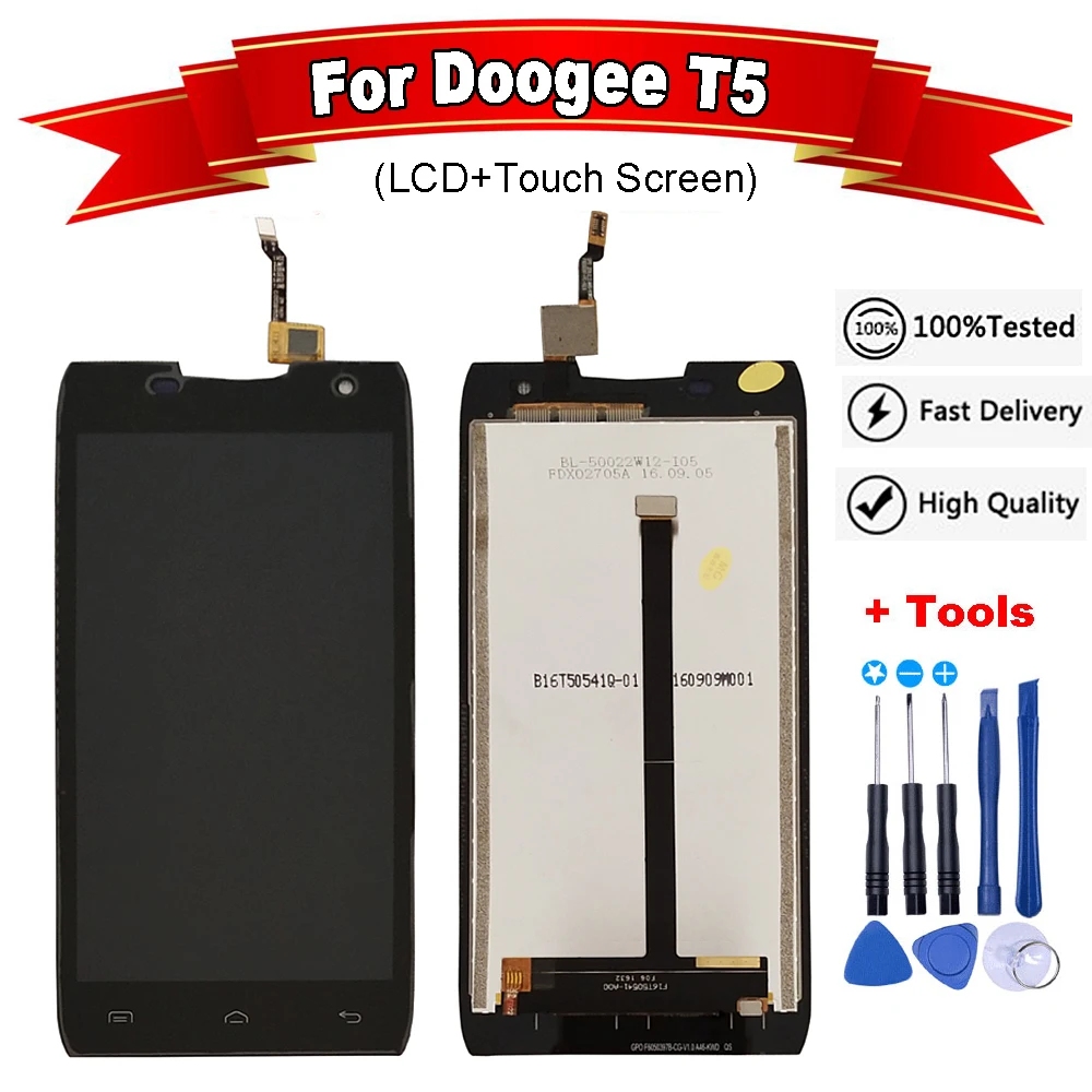 5 0 дюйма Для DOOGEE T5 ЖК-дисплей + кодирующий преобразователь сенсорного экрана в