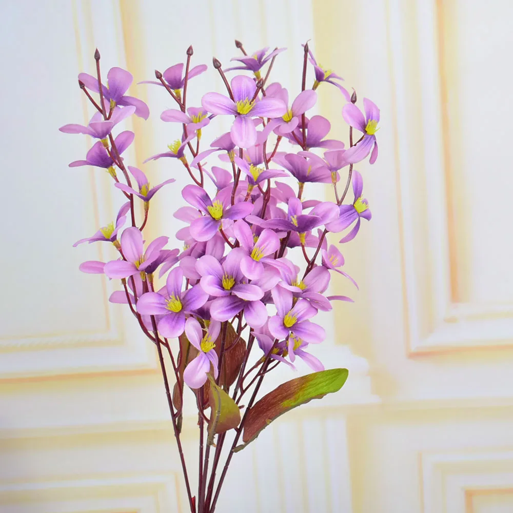 C purple Шелк Юлан Магнолия букет искусственных цветов для свадьбы домашний стол Гостиная украшения красный синий белый фиолетовый поддельные цветы - Цвет: C purple