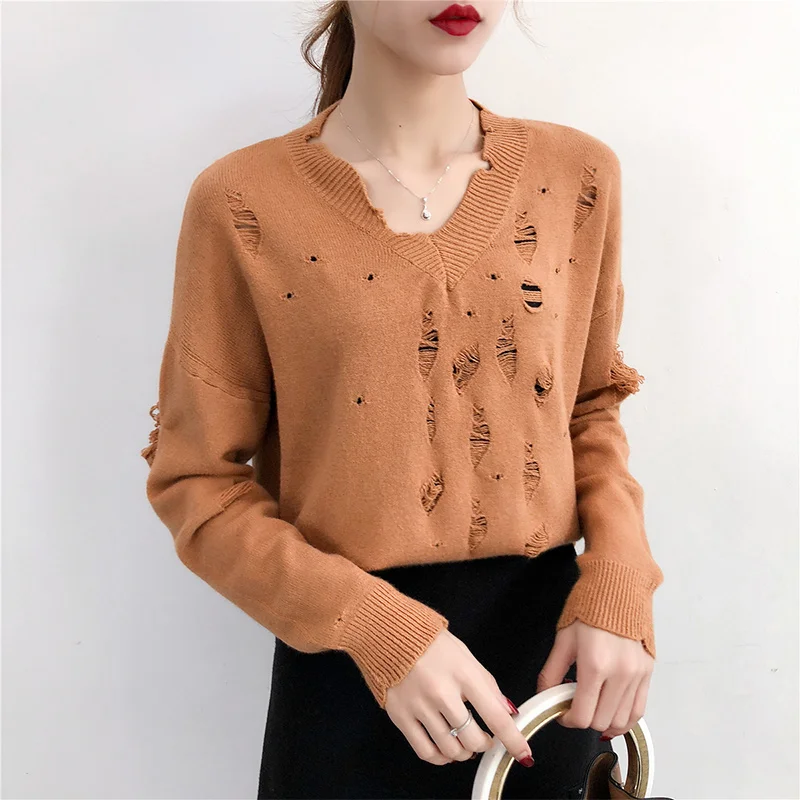 Утепленные Для женщин Свитера пуловеры основные ребра трикотажные хлопковые