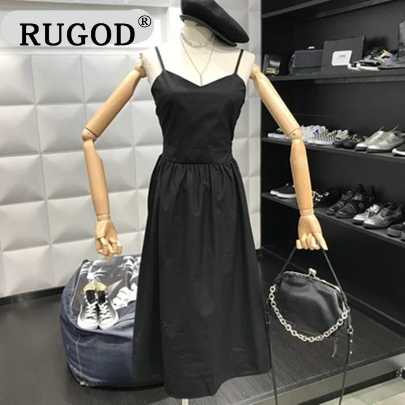 Женское длинное платье с открытой спиной RUGOD корейское большим бантом летние
