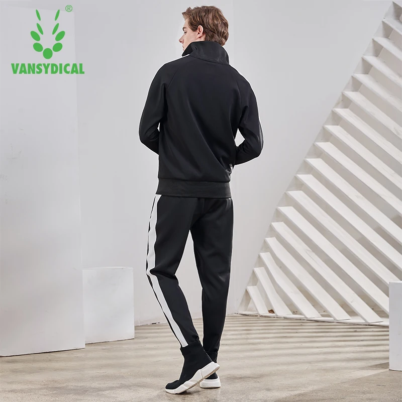 Vansydical спортивные костюмы для мужчин спортивная одежда фитнеса куртки бега брюки