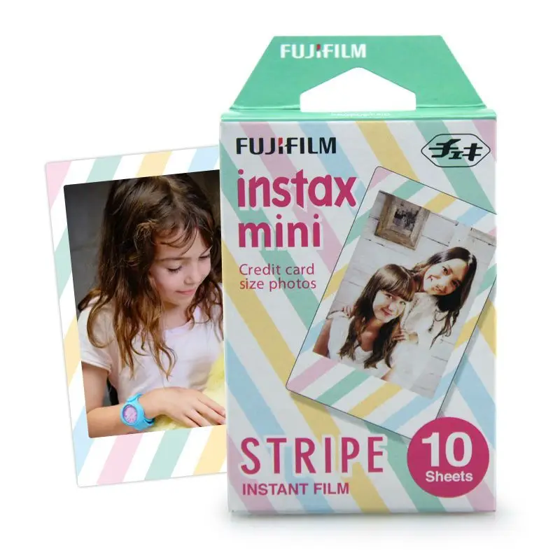 Fujifilm Instax Mini Film Stripe 10 листов фотобумага для мгновенного мини принтера 8 9 11 70 90