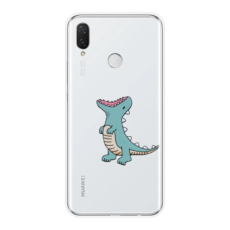 Задняя крышка для Huawei Nova Smart Lite 2017 Kawaii Dinosaur силиконовый мягкий чехол 2i 2 Plus 3 3I 3E