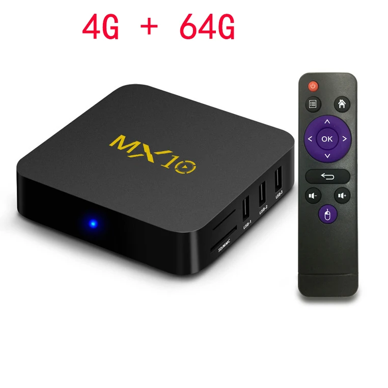 4G 64G TV BOX MX10 Smart tv BOX Android 9,0 Rockchip RK3328 DDR3 4 ГБ ОЗУ 64 Гб ПЗУ IP tv Смарт-приставка 4K USB 3,0 HDR H.265 медиаплеер - Цвет: 4G 64G TV BOX