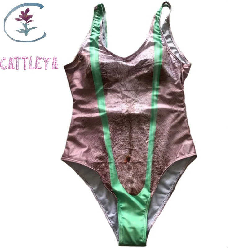 CATTLEYA сдельный Женский сексуальный купальник с высокой посадкой смешной принт на