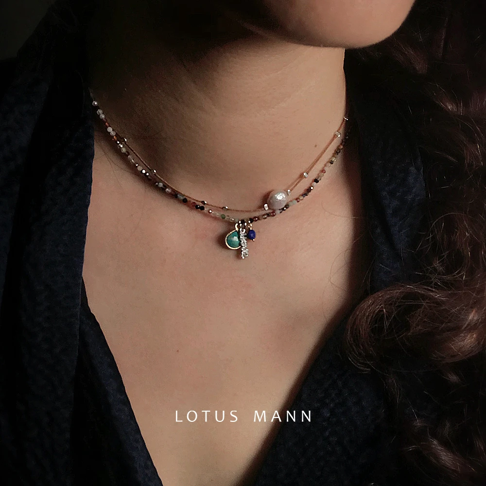 Женский мини-чокер Lotus Mann чокер с различными камнями лабрадорит 12 знаков зодиака