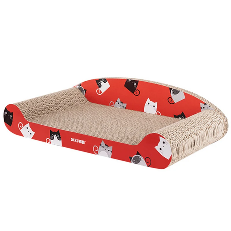 Petshy Cat Scratch Board Pad with Catnip Pet Corrugated Paper Post Claws Care Toy Multifunction Comfortable Kitten Bed Mat | Дом и сад