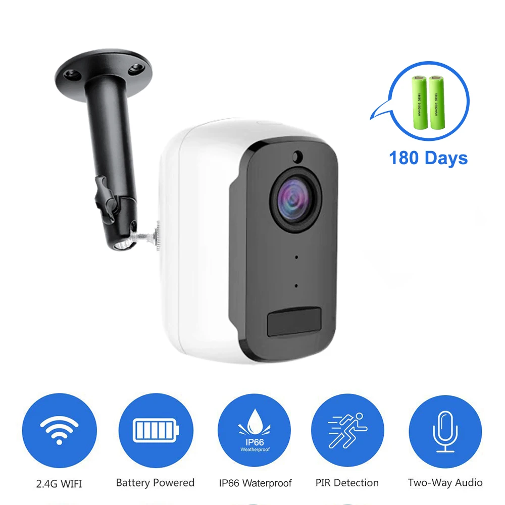 1080P wifi камера наружная перезаряжаемая батарея питание 2MP Беспроводная ip-камера безопасности PIR водонепроницаемая 110 широкий угол обзора