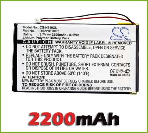 

Аккумулятор 2200 мА · ч для iRiver H110, H120, H140, H320, H340 (p/n DA2WB18D2)