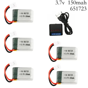 3,7 в 150 мАч 30C Аккумулятор для H2 H8 H48 U207 с зарядным устройством 5 в 1 Запасные части для радиоуправляемого квадрокоптера 3,7 в литий-полимерный аккумулятор для H8 3,7 в 150 мАч