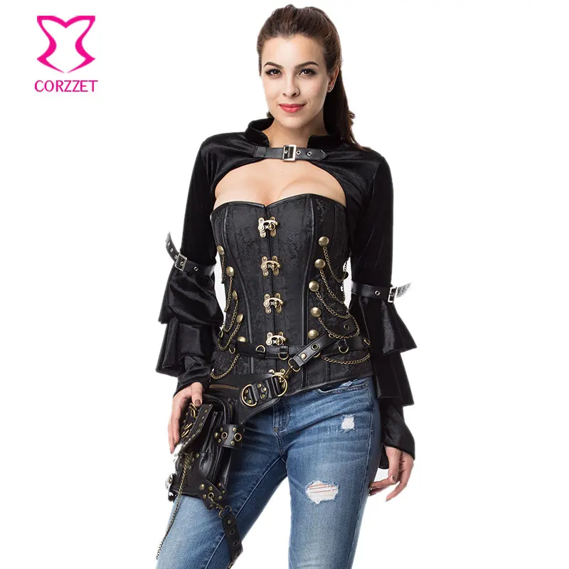 Женский фланелевый корсет с длинным рукавом бабочкой|corset jacket|gothic corsetgothic corset jacket |
