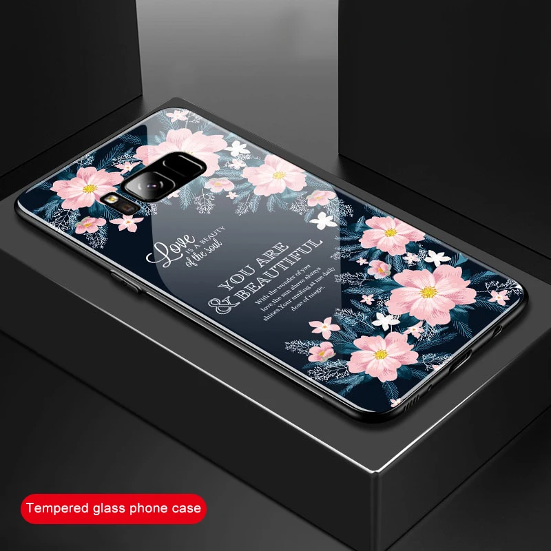 EKDME чехлы для телефонов из закаленного стекла для Samsung Galaxy S8 S9 Plus Note 8, чехол, мягкий силиконовый бампер для Samsung S9 Plus - Цвет: 04