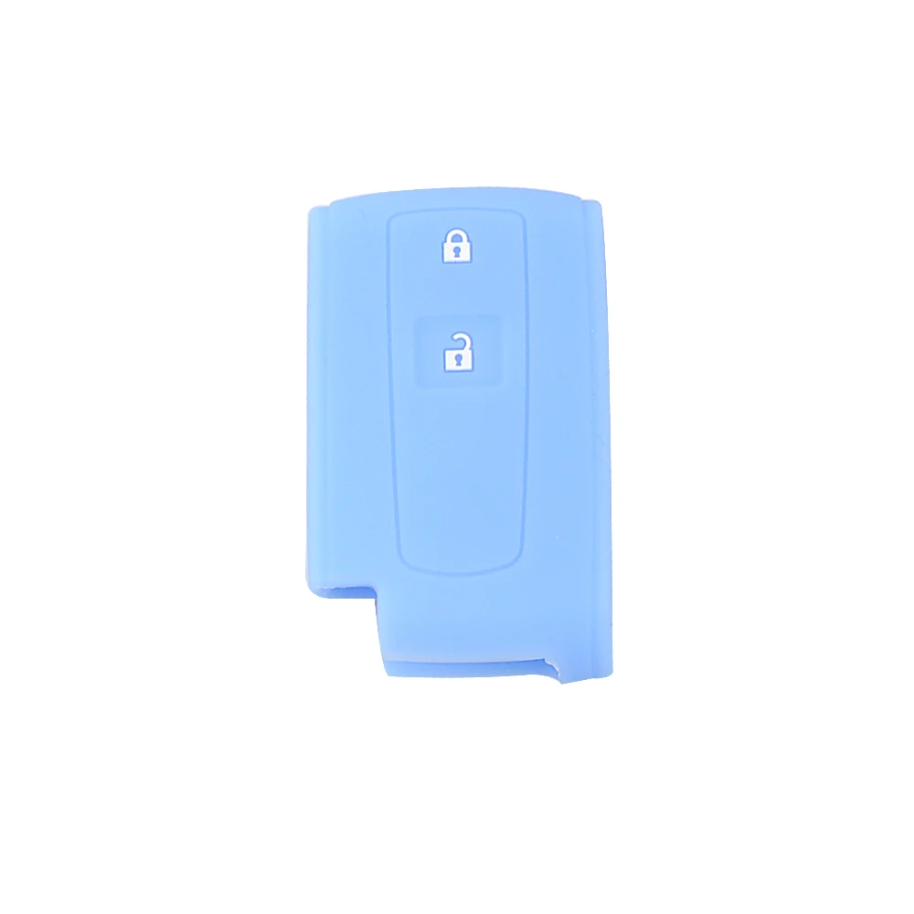 Light Blue Красочные силиконовые 2 кнопки мягкие резиновые дистанционный ключ-брелок от машины крышка чехол в виде ракушки для Toyota Prius, Crown Замена автомобильные аксессуары - Название цвета: Light Blue