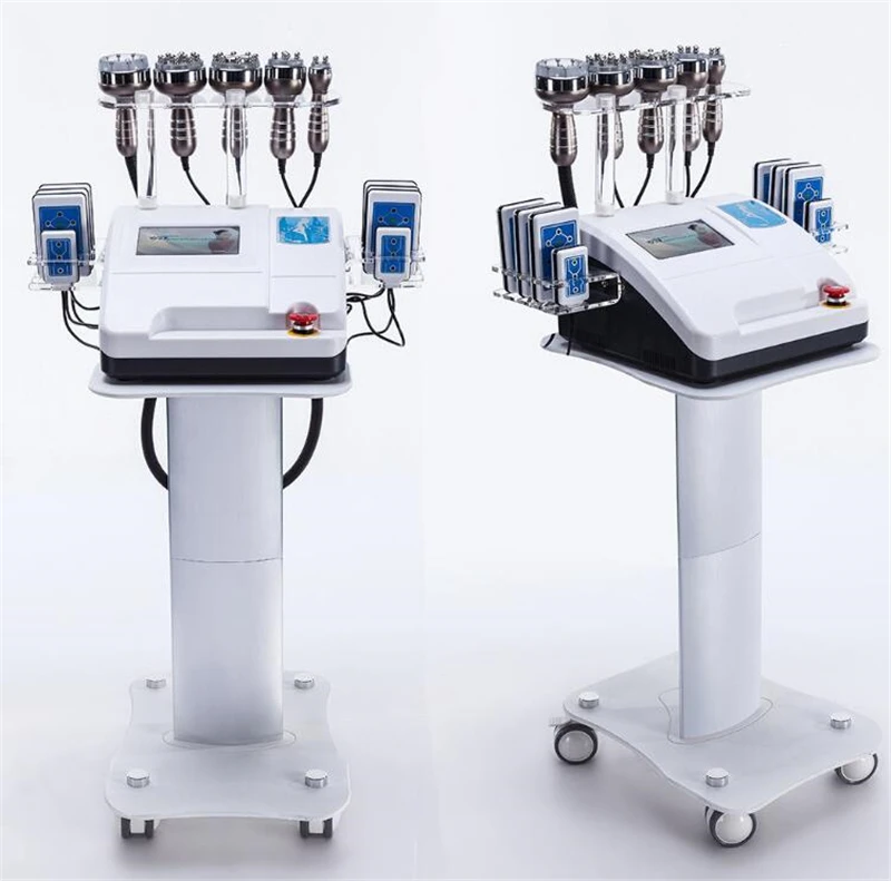 

6in1 40K ultrasonic cavitation multipolar RF 8 pads LLLT lipo laser vacuum liposuction slimming machine skin care salon spa
