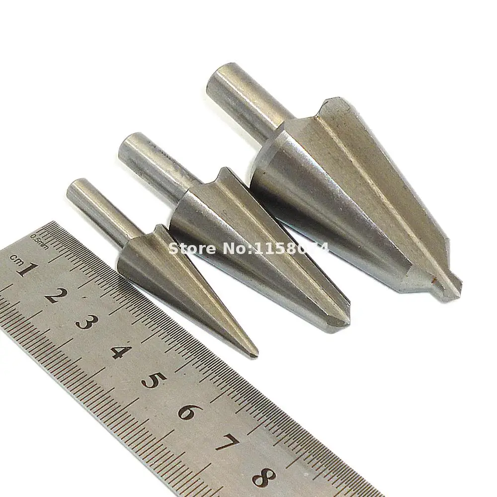 3 шт. Большой Шаг Конуса Сверла Бит Треугольник Хвостовика Зонтик HSS Фаски