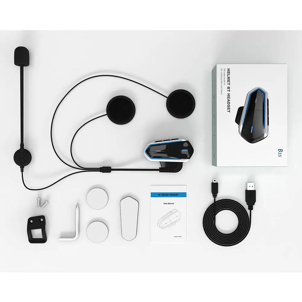 Bluetooth гарнитура для мотоциклетного шлема 4,1+ EDR CSR8635 Переговорная гарнитура 50 метров 450 мАч BT гарнитура для шлема