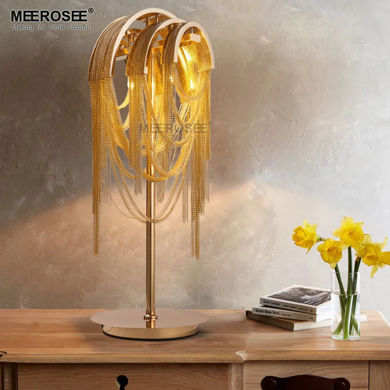 Французская винтажная цепочка в стиле ретро золотистый Настольный светильник