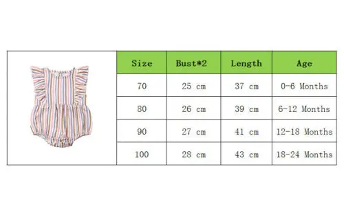 

Newborn Kids Baby Girl Striped Jumpsuit Bodysuit Outfits Toddler Cotton Sunsuit Sleeveless Bodysuits Playsuit Clothes