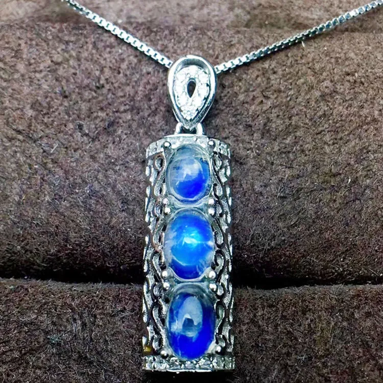 Кулон из серебра 925 пробы с лунным камнем карат * 3 шт.|amethyst necklace pendant|amethyst pendantgem pendant