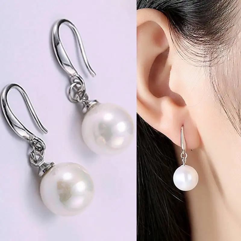 

Women Earrings Imitation Pearls Ball Hook Earrings Eardrops Bridal Wedding Party Jewelry aretes de mujer серьги женские