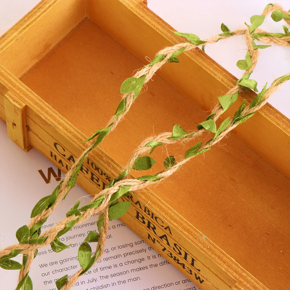 5/10 м винтажная искусственная джутовая веревка с листьями натуральная лента из