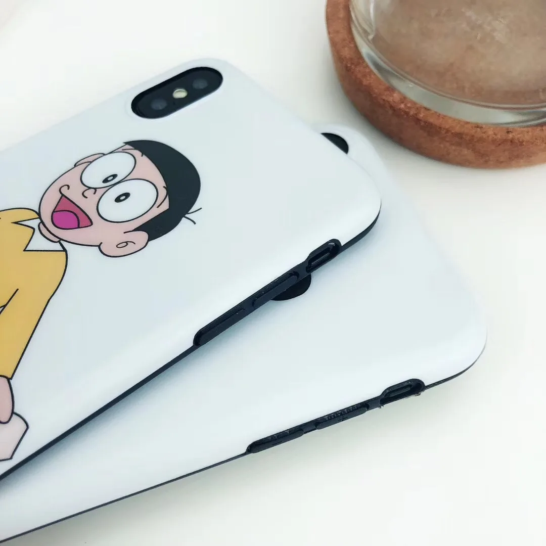 Япония аниме Дораэмон пара телефон чехол для iPhone 7 8 6 6s Plus Shizuka Nobita Apple IPhone X XS Max Xr Coque