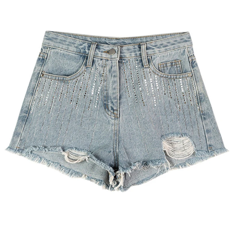 Женские джинсовые шорты Zoki летние пикантные рваные джинсы с высокой талией и