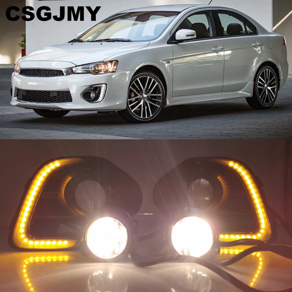 CSGJMY 1 пара противотуманных фар для Mitsubishi Lancer 2016 2017 2018 2019 12V Светодиодный дневной