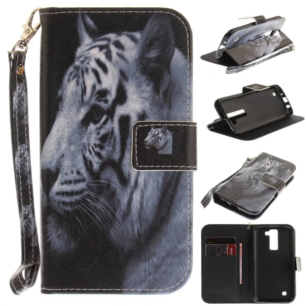 Волк с совой тигром и львом для собак принтом обезьяна чехол-книжка рисунком из