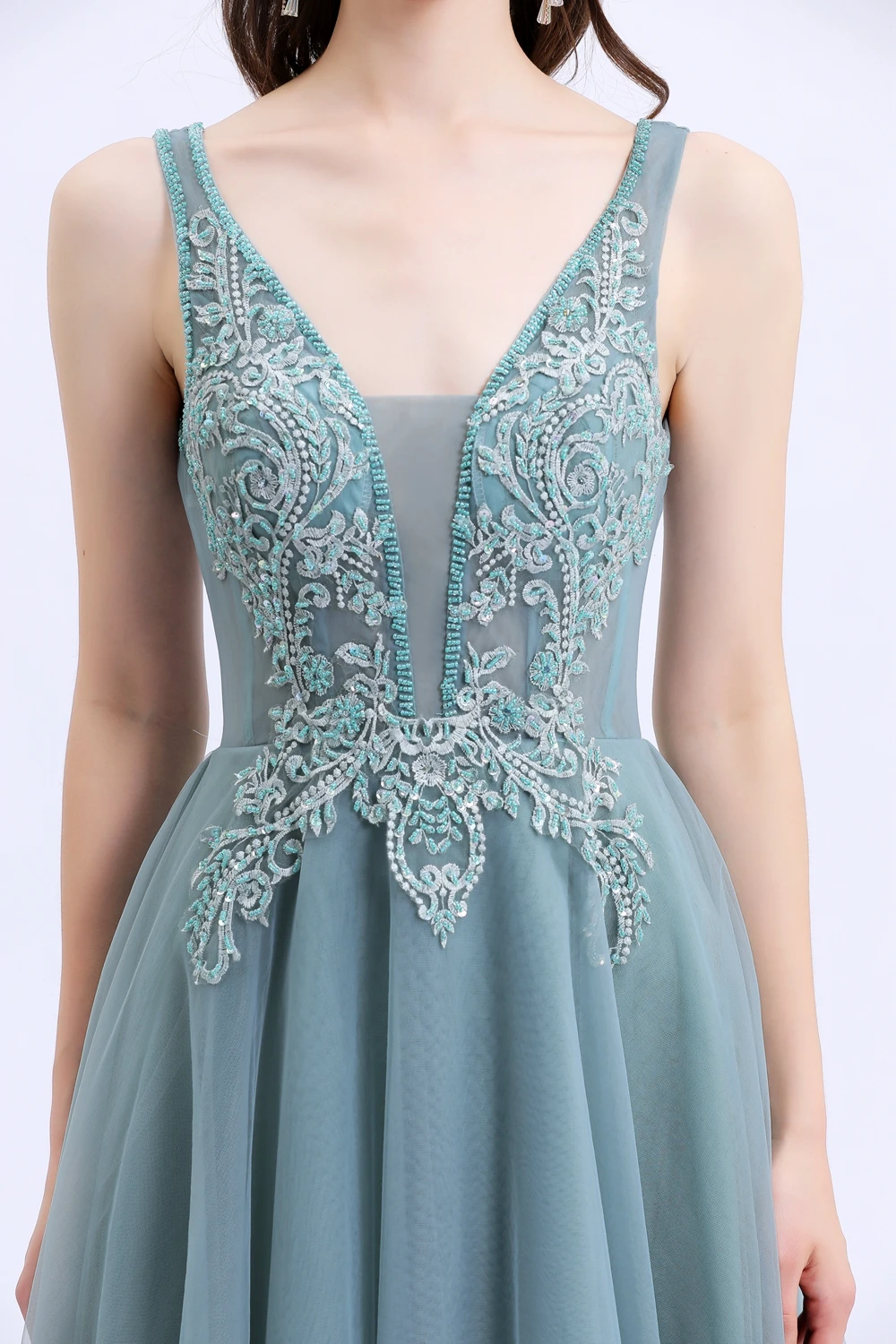 SSYFashion, новинка, Vestido De Noche, женское, для банкета, элегантное, вечернее платье, v-образный вырез, кружево, аппликация, бисер, длинные, вечерние, официальные платья