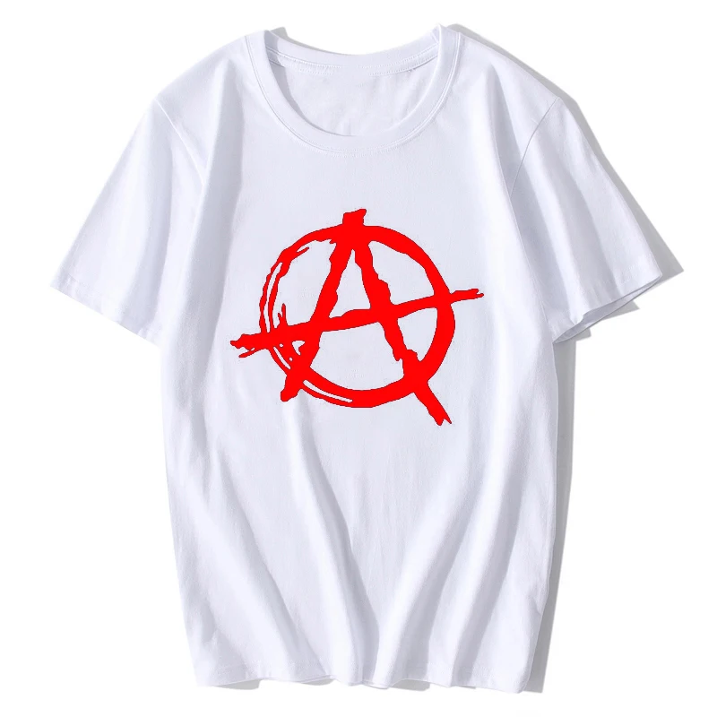 Футболка с символом анархии, футболка в стиле панк-рок, Bedlam Evil Anarchist War Rocker, хлопковая крутая Мужская футболка в стиле хип-хоп с круглым вырезом