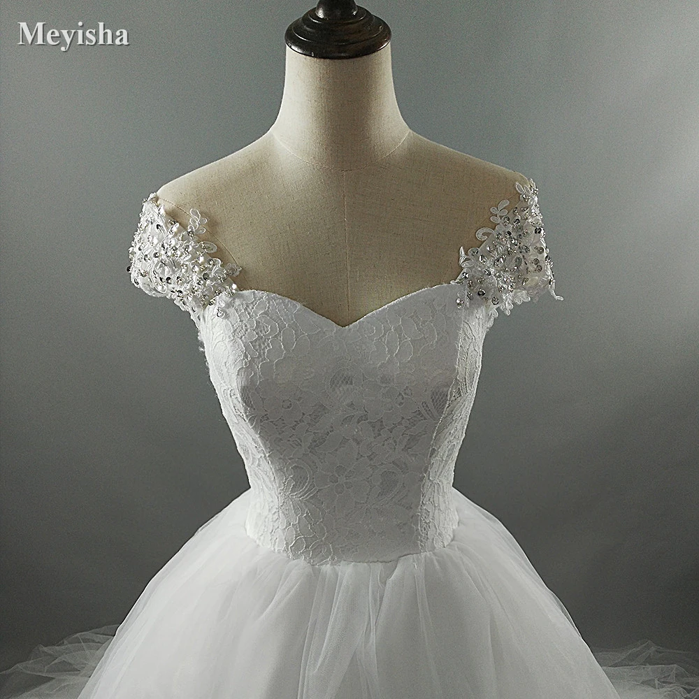 ZJ9029 2019 Новые бусины с кристаллами сердечком открытыми плечами кружевные белые