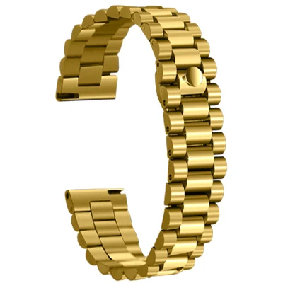 Gold Для дизельных часов 18 мм/20 мм/22 мм черный серебристый Высокое качество нержавеющая сталь ремешок для мужчин для женщин петля браслет золото - Цвет ремешка: Gold