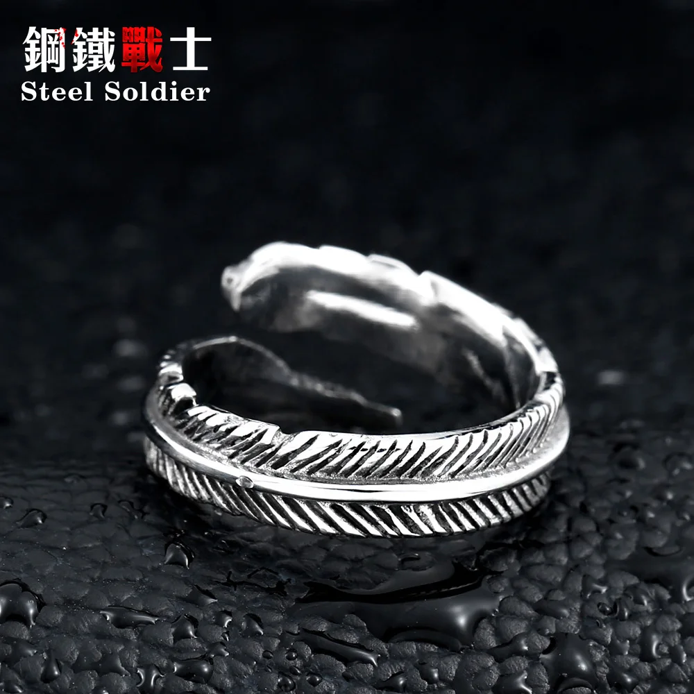 Кольцо из нержавеющей стали с перьями для маленького пальца|feather ring|rings for fingersring