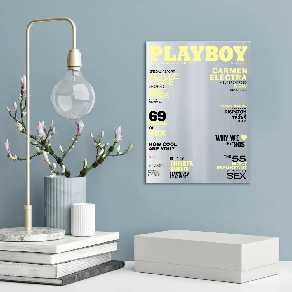 Чехол для журналов Playboy, настенное зеркало, Обложка для журналов, новинка, слайк шаблоны, имитирующий отражатель, супермодель, зеркальный декор для макияжа
