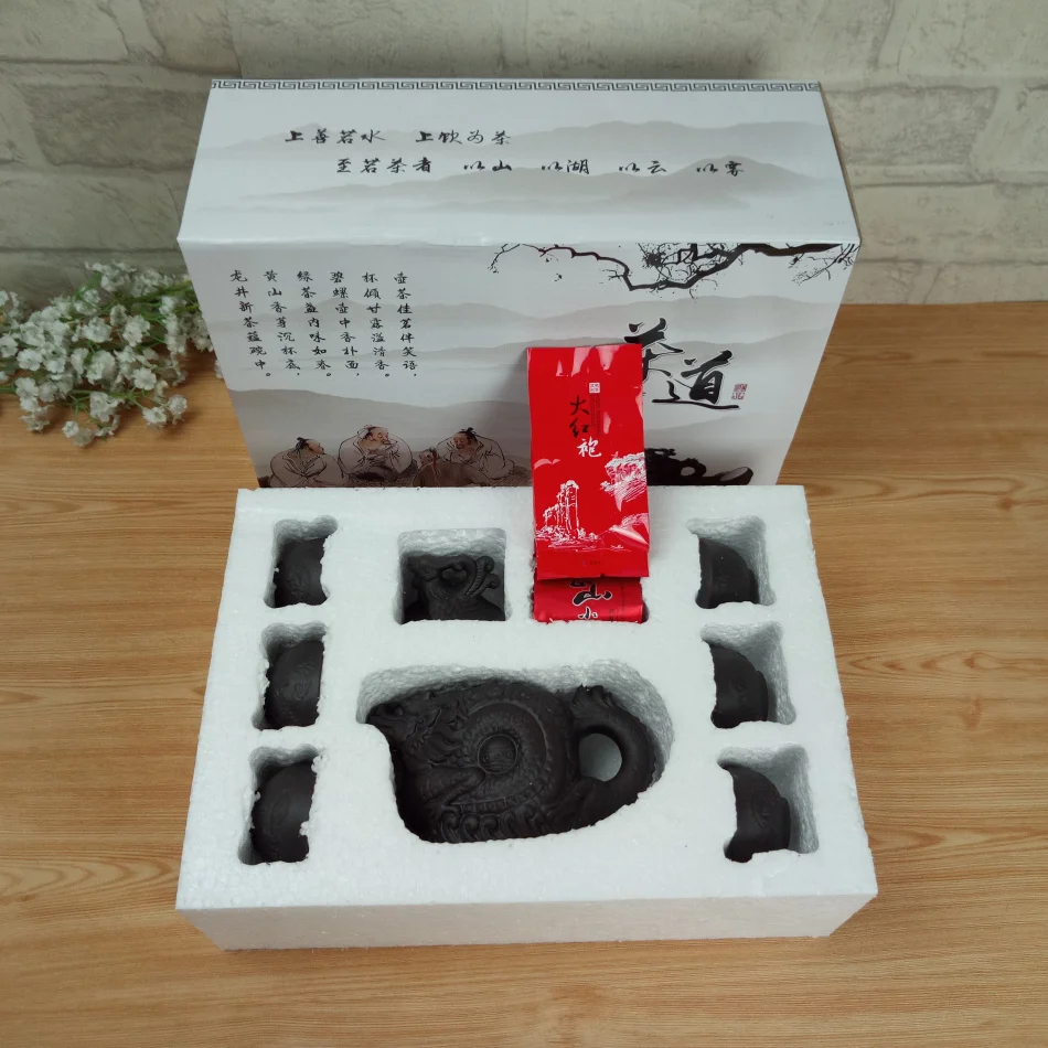 Чайный набор кунг фу китайский керамический чайник 210 мл 1 Dragon Gongfu + из 6 чашек